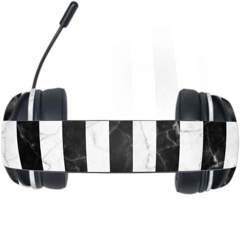 Black and White Striped Marble Razer Kraken X Skin